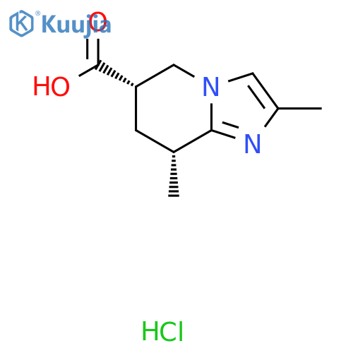 (6S,8R)-2,8-Dimethyl-5,6,7,8-tetrahydroimidazo[1,2-a]pyridine-6-carboxylic acid;hydrochloride structure