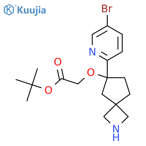 Tert-butyl 2-{[6-(5-bromopyridin-2-yl)-2-azaspiro[3.4]octan-6-yl]oxy}acetate structure