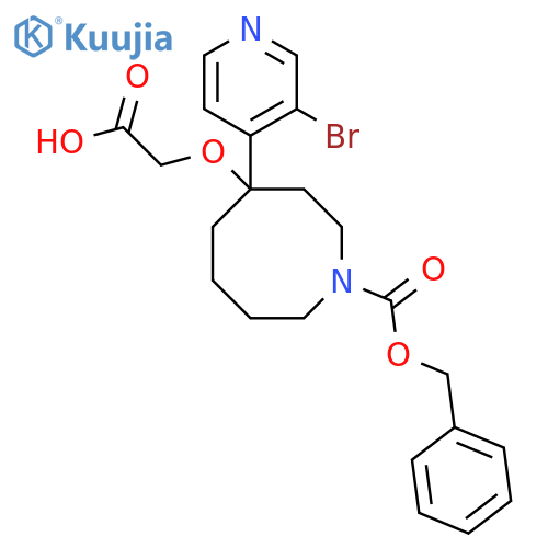 2-({1-[(Benzyloxy)carbonyl]-4-(3-bromopyridin-4-yl)azocan-4-yl}oxy)acetic acid structure