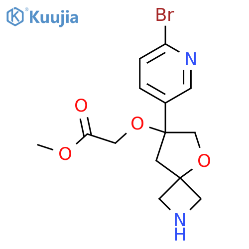 Methyl 2-{[7-(6-bromopyridin-3-yl)-5-oxa-2-azaspiro[3.4]octan-7-yl]oxy}acetate structure
