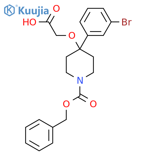 2-({1-[(Benzyloxy)carbonyl]-4-(3-bromophenyl)piperidin-4-yl}oxy)acetic acid structure