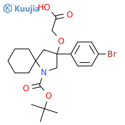 2-{[3-(4-Bromophenyl)-1-[(tert-butoxy)carbonyl]-1-azaspiro[4.5]decan-3-yl]oxy}acetic acid structure