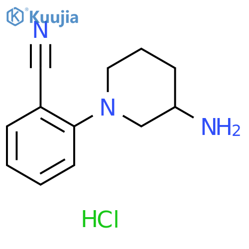 Benzonitrile, 2-(3-amino-1-piperidinyl)-, hydrochloride (1:2) structure