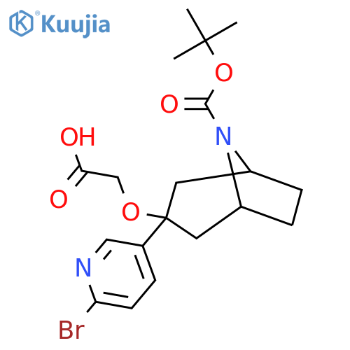 2-{[3-(6-Bromopyridin-3-yl)-8-[(tert-butoxy)carbonyl]-8-azabicyclo[3.2.1]octan-3-yl]oxy}acetic acid structure