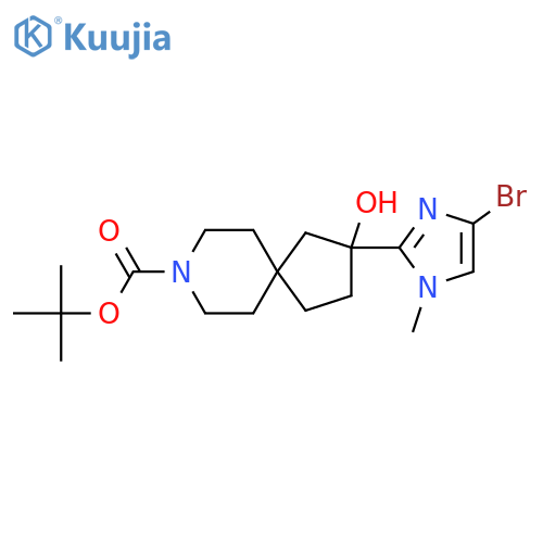 tert-butyl 2-(4-bromo-1-methyl-1H-imidazol-2-yl)-2-hydroxy-8-azaspiro[4.5]decane-8-carboxylate structure