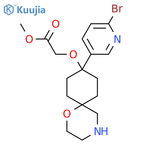 Methyl 2-{[9-(6-bromopyridin-3-yl)-1-oxa-4-azaspiro[5.5]undecan-9-yl]oxy}acetate structure