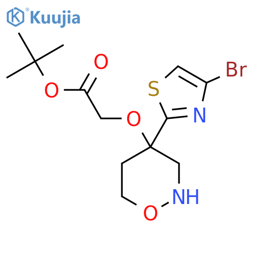 Tert-butyl 2-{[4-(4-bromo-1,3-thiazol-2-yl)-1,2-oxazinan-4-yl]oxy}acetate structure