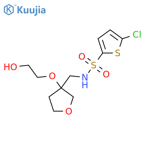 5-chloro-N-{3-(2-hydroxyethoxy)oxolan-3-ylmethyl}thiophene-2-sulfonamide structure