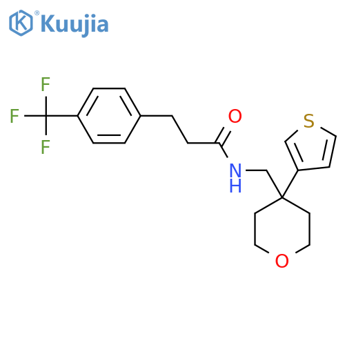 N-{4-(thiophen-3-yl)oxan-4-ylmethyl}-3-4-(trifluoromethyl)phenylpropanamide structure