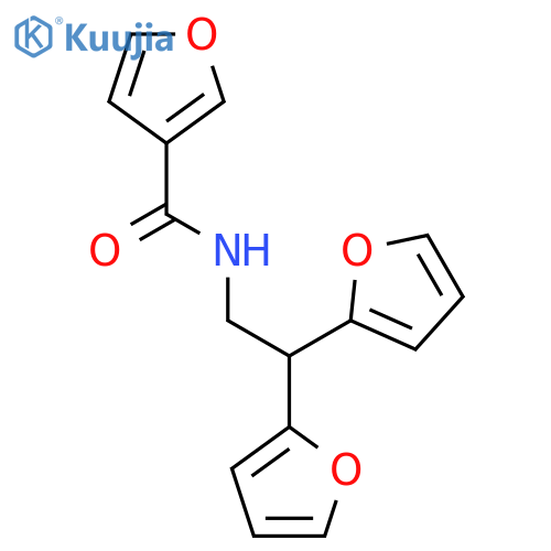 N-[2,2-bis(furan-2-yl)ethyl]furan-3-carboxamide structure