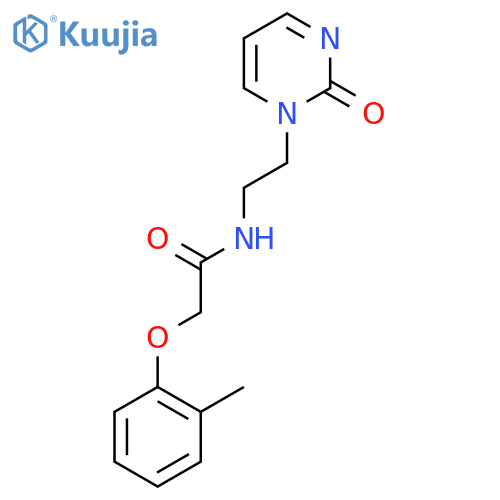 2-(2-methylphenoxy)-N-2-(2-oxo-1,2-dihydropyrimidin-1-yl)ethylacetamide structure