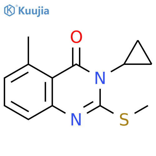 3-cyclopropyl-5-methyl-2-(methylsulfanyl)-3,4-dihydroquinazolin-4-one structure