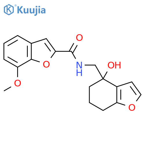 N-(4-hydroxy-4,5,6,7-tetrahydro-1-benzofuran-4-yl)methyl-7-methoxy-1-benzofuran-2-carboxamide structure