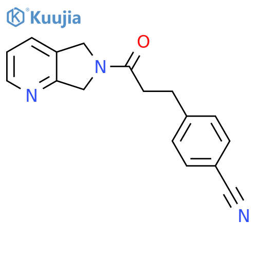 4-(3-oxo-3-{5H,6H,7H-pyrrolo3,4-bpyridin-6-yl}propyl)benzonitrile structure