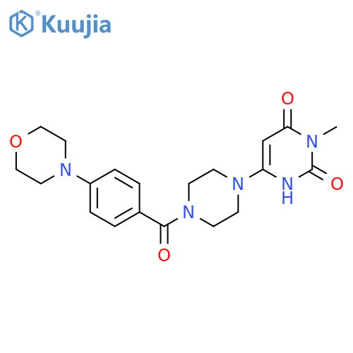 3-methyl-6-{4-4-(morpholin-4-yl)benzoylpiperazin-1-yl}-1,2,3,4-tetrahydropyrimidine-2,4-dione structure