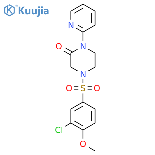 4-(3-chloro-4-methoxybenzenesulfonyl)-1-(pyridin-2-yl)piperazin-2-one structure