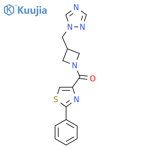 1-{1-(2-phenyl-1,3-thiazole-4-carbonyl)azetidin-3-ylmethyl}-1H-1,2,4-triazole structure