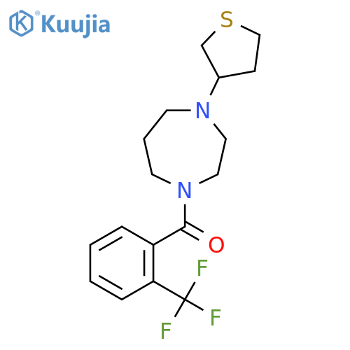 1-(thiolan-3-yl)-4-2-(trifluoromethyl)benzoyl-1,4-diazepane structure