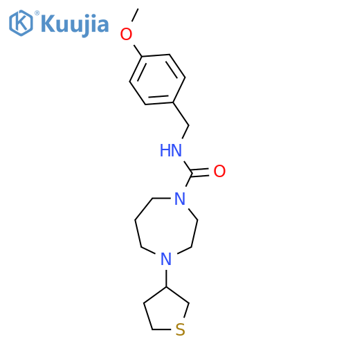 N-[(4-methoxyphenyl)methyl]-4-(thiolan-3-yl)-1,4-diazepane-1-carboxamide structure