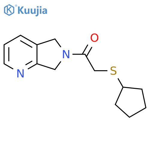 2-(cyclopentylsulfanyl)-1-{5H,6H,7H-pyrrolo3,4-bpyridin-6-yl}ethan-1-one structure