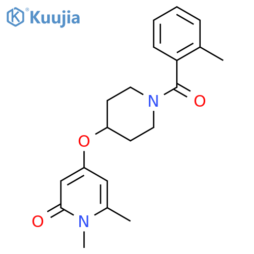 1,6-dimethyl-4-((1-(2-methylbenzoyl)piperidin-4-yl)oxy)pyridin-2(1H)-one structure