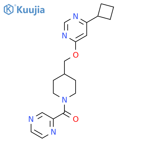 4-cyclobutyl-6-{1-(pyrazine-2-carbonyl)piperidin-4-ylmethoxy}pyrimidine structure