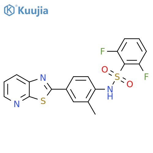 2,6-difluoro-N-(2-methyl-4-{1,3thiazolo5,4-bpyridin-2-yl}phenyl)benzene-1-sulfonamide structure