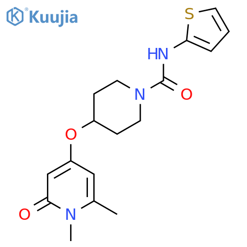 4-((1,6-dimethyl-2-oxo-1,2-dihydropyridin-4-yl)oxy)-N-(thiophen-2-yl)piperidine-1-carboxamide structure