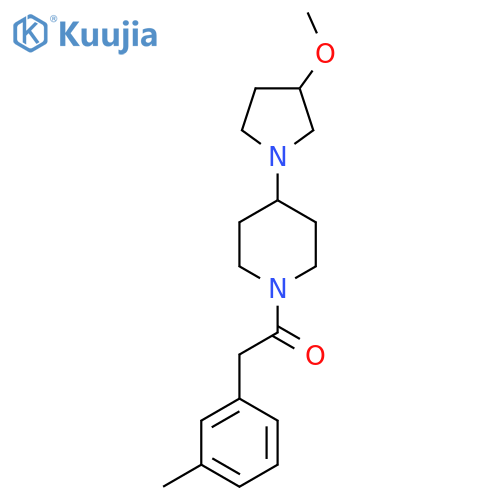 1-4-(3-methoxypyrrolidin-1-yl)piperidin-1-yl-2-(3-methylphenyl)ethan-1-one structure