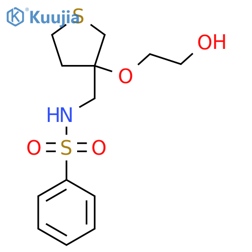 N-{3-(2-hydroxyethoxy)thiolan-3-ylmethyl}benzenesulfonamide structure
