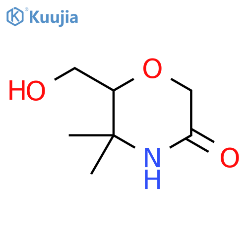 6-(hydroxymethyl)-5,5-dimethylmorpholin-3-one structure