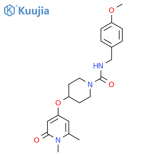 4-((1,6-dimethyl-2-oxo-1,2-dihydropyridin-4-yl)oxy)-N-(4-methoxybenzyl)piperidine-1-carboxamide structure