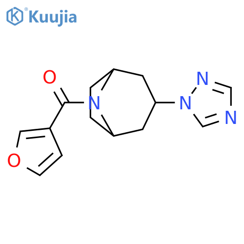 8-(furan-3-carbonyl)-3-(1H-1,2,4-triazol-1-yl)-8-azabicyclo3.2.1octane structure
