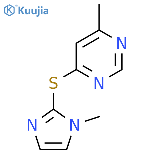 4-methyl-6-(1-methyl-1H-imidazol-2-yl)sulfanylpyrimidine structure