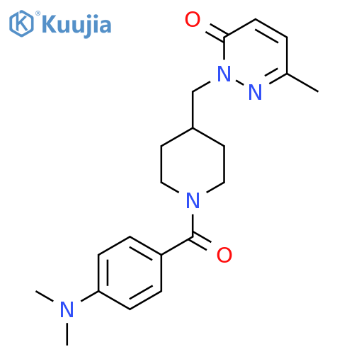 2-({1-4-(dimethylamino)benzoylpiperidin-4-yl}methyl)-6-methyl-2,3-dihydropyridazin-3-one structure