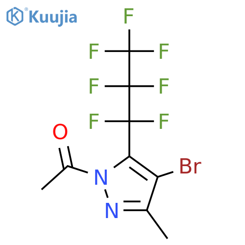 1-Acetyl-4-bromo-5(3)-heptafluoropropyl-3(5)-methylpyrazole structure