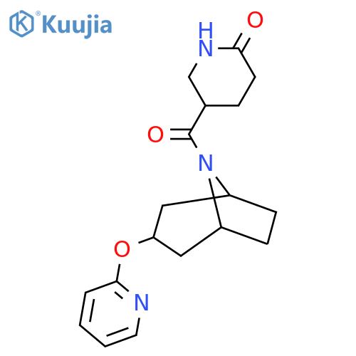 5-3-(pyridin-2-yloxy)-8-azabicyclo3.2.1octane-8-carbonylpiperidin-2-one structure