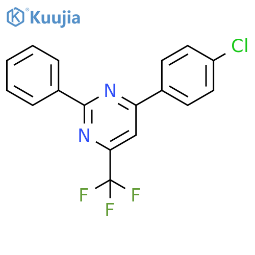 Pyrimidine, 4-(4-chlorophenyl)-2-phenyl-6-(trifluoromethyl)- structure