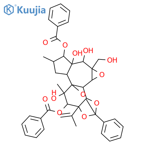 6,7-Epoxy-15-daphnene-3,4,5,9,11,12,13,14,20-nonol; (2β,3β,4β,5β,6α,7α,9α,11α,12α,13α,14α)-form, 9,13,14-Orthobenzoyl, 3,12-dibenzoyl structure