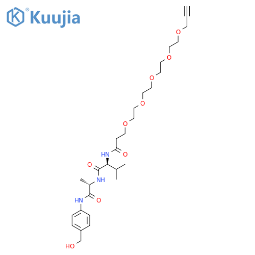 Alkyne-PEG(4)-Val-Ala-PAB structure