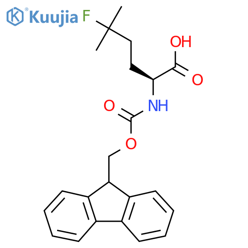 (2S)-2-({(9H-fluoren-9-yl)methoxycarbonyl}amino)-5-fluoro-5-methylhexanoic acid structure