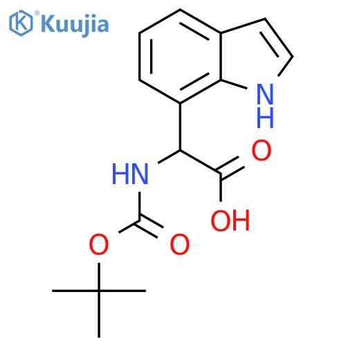2-{(tert-butoxy)carbonylamino}-2-(1H-indol-7-yl)acetic acid structure