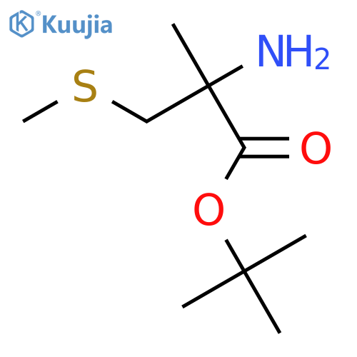 tert-butyl 2-amino-2-methyl-3-(methylsulfanyl)propanoate structure