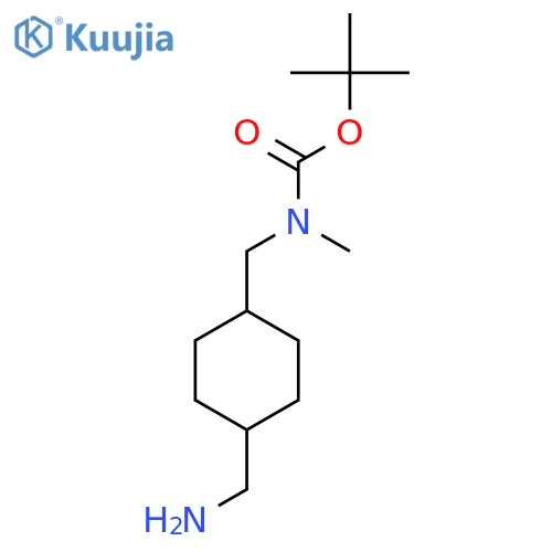 Rel-tert-butyl (((1r,4r)-4-(aminomethyl)cyclohexyl)methyl)(methyl)carbamate structure
