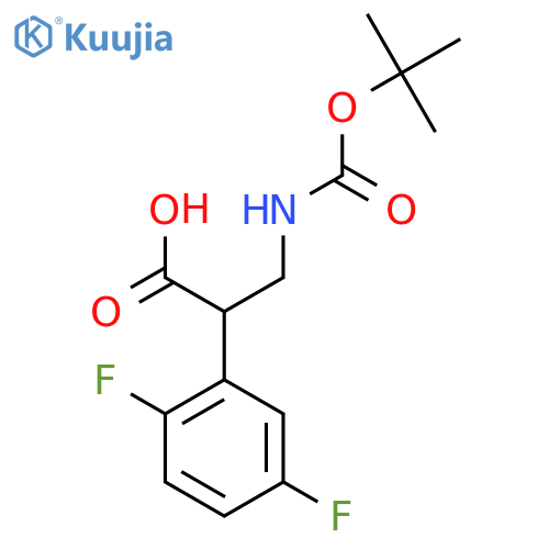 3-{(tert-butoxy)carbonylamino}-2-(2,5-difluorophenyl)propanoic acid structure
