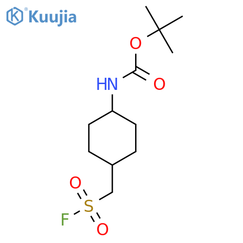 rac-tert-butyl N-(1s,4s)-4-(fluorosulfonyl)methylcyclohexylcarbamate, cis structure