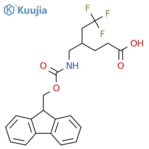 4-({(9H-fluoren-9-yl)methoxycarbonyl}amino)methyl-6,6,6-trifluorohexanoic acid structure