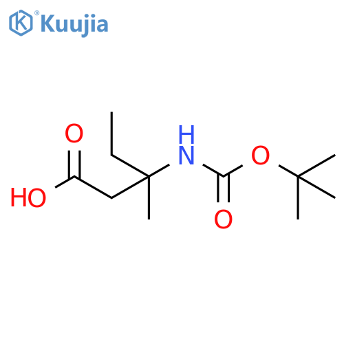 3-{(tert-butoxy)carbonylamino}-3-methylpentanoic acid structure