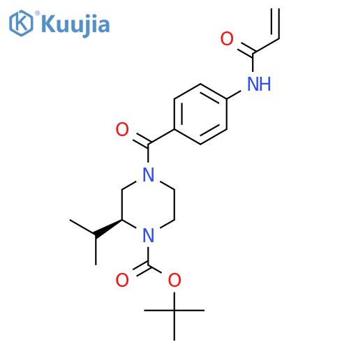 Tert-butyl (2S)-2-propan-2-yl-4-[4-(prop-2-enoylamino)benzoyl]piperazine-1-carboxylate structure