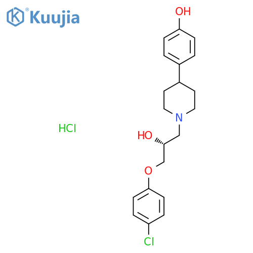 4-[1-[(2R)-3-(4-Chlorophenoxy)-2-hydroxypropyl]piperidin-4-yl]phenol;hydrochloride structure